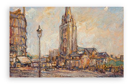 GIULIO CISARI (1892-1979) - Paris. Sant-Germain-des-Prés, 1956