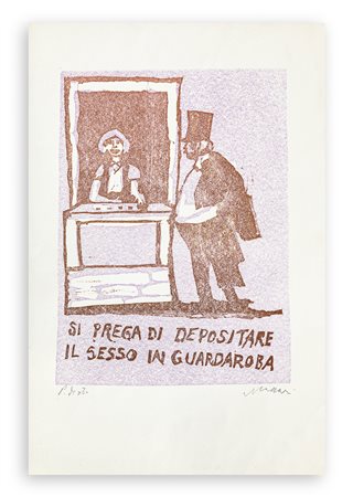 MINO MACCARI (1898-1989) - Si prega di depositare il sesso in guardaroba