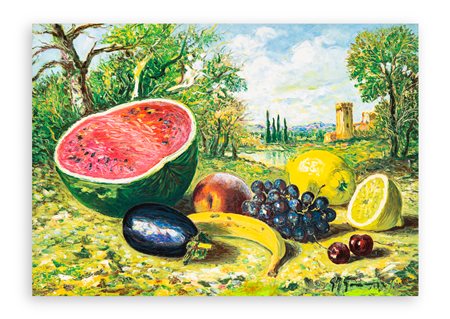 GIOVAN FRANCESCO GONZAGA (1921-2007) - Frutti in un paesaggio, 2006