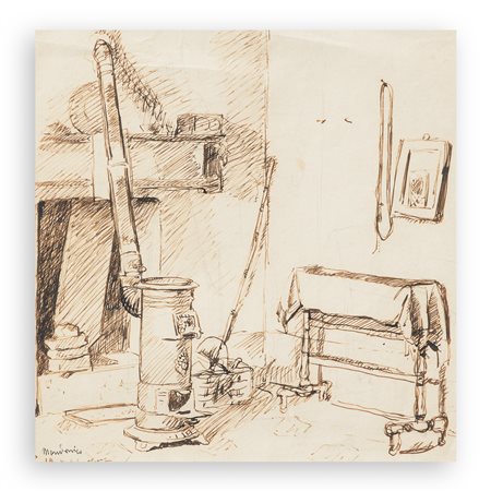 ALDO CARPI (1886-1973) - Studio per un interno, 1942