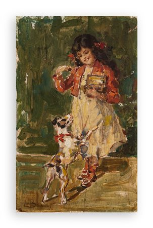 ANONIMO - Senza Titolo (Fanciulla e cagnolino)