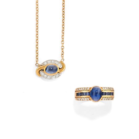 Demi parure con zaffiri 