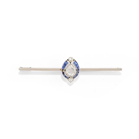 Spilla con diamanti e zaffiri