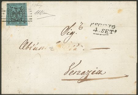 Antichi Stati Italiani - Modena - Lettera da Reggio a Venezia del 4 settembre 1853