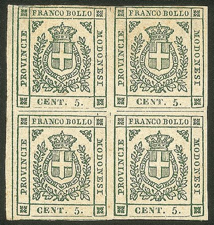 Antichi Stati Italiani - Modena - 1859 - Quartina del 5 cent (12 cat.11000)