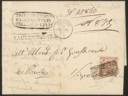 Antichi Stati Italiani - Modena - Lettera raccomandata spedita da Modena a Vignola