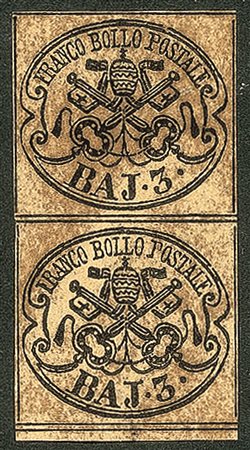 Antichi Stati Italiani - Stato pontificio - 1852 - 3 baj (4Aca)