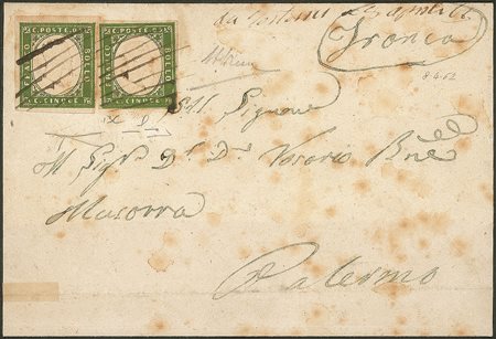 Antichi Stati Italiani - Sardegna - Lettera da Tortorici (a penna) per Palermo 8 aprile 1862