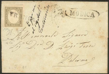 Antichi Stati Italiani - Sicilia - Lettera da Modica a Palermo 4 maggio 1861