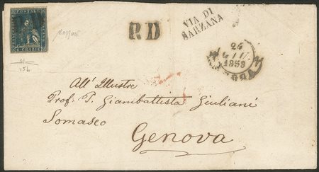 Antichi Stati Italiani - Toscana - Lettera da Lucca a Genova del 24 giugno 1859
