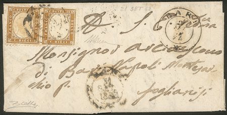 Regno - Vittorio Emanuele II - Lettera da Bari (p. 8) per Foglianisi il 21 settembre 1862