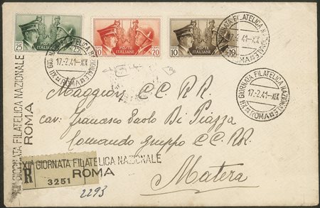 Regno - Vittorio Emanuele III - Lettera raccomandata da Roma per Matera