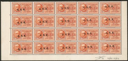 RSI - G.N.R. Brescia - 1943/44- 2,50 lire Espresso (20/IIId)