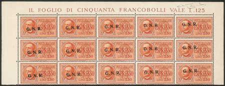 RSI - G.N.R. Brescia - 1943/44 - 2,50 lire Espresso (20/IId)