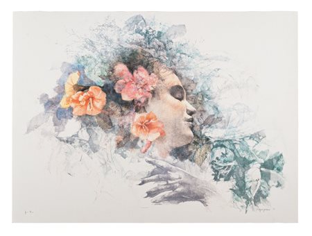 Ritratto femminile con fiori