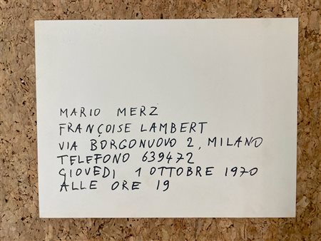 INVITI (MARIO MERZ) - Mario Merz, 1970