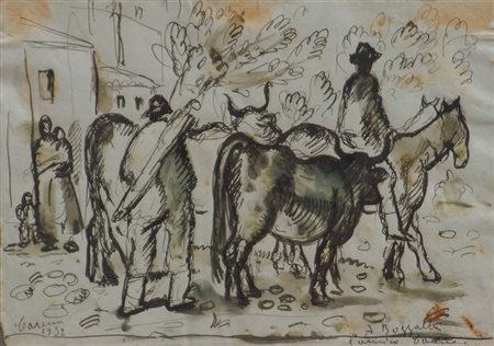 CARENA FELICE Cumiana (TO) 1879 - 1966 Venezia "Butteri" 1932 19x27...