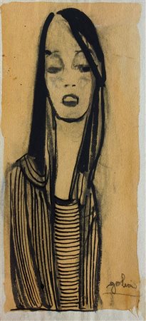 GOLIA (Eugenio Colmo) Torino 1885 - 1967 "Cura dimagrante" 1961 33x15,5...