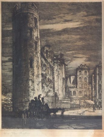 MENNYEY FRANCESCO Torino 1889 - 1950 "Torino: Porte Palatine" 48x38...