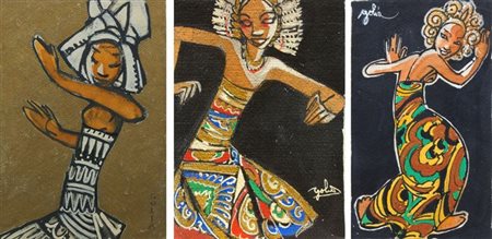 GOLIA (Eugenio Colmo) Torino 1885 - 1967 "Danzatrici orientali" 1958/60 Lotto...