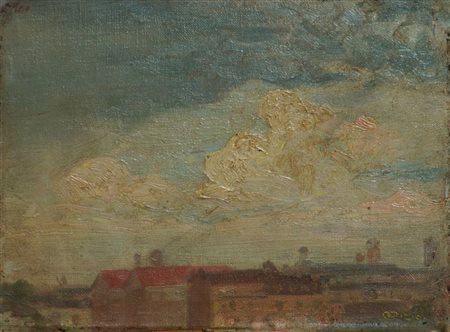 PIZIO ORESTE Torino 1879 - 1938 "Tetti di Torino dallo studio dell'artista"...