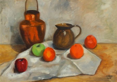 SEREN GAY DOMENICO Torino 1931 - 2003 "Natura morta" 1976 50x70 olio su tela...