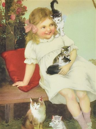 SENZA TITOLO, 1940 circa cromolitografia, cm 40,3x32,9 (con cornice) sul...