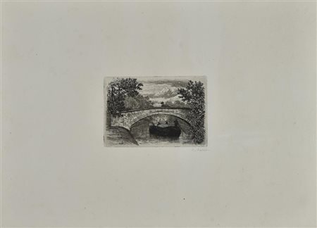 KING'S BRIDGE, 1880 circa incisione all'acquaforte, cm 29,7x40 (con cornice)...