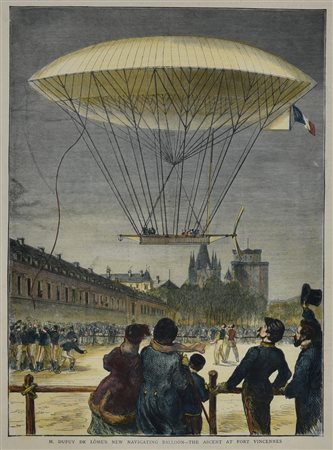 M.DUPUY DE LOME'S NEW NAVIGATING BALLOON - THE ASCENT AT FORT VENCENNES, 1872...
