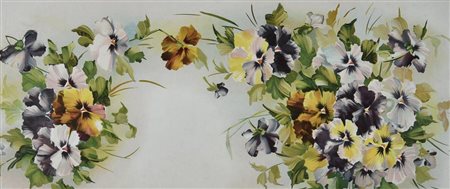 VIOLE DEL PENSIERO, 1890 circa cromolitografia, cm 46,2x78,2 (con cornice)...