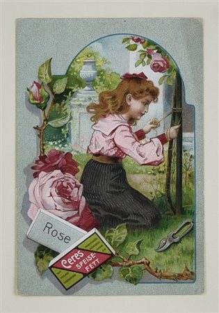 ROSE, 1880 circa cromolitografia, cm 25,5x21,7 (con cornice) sul retro:...