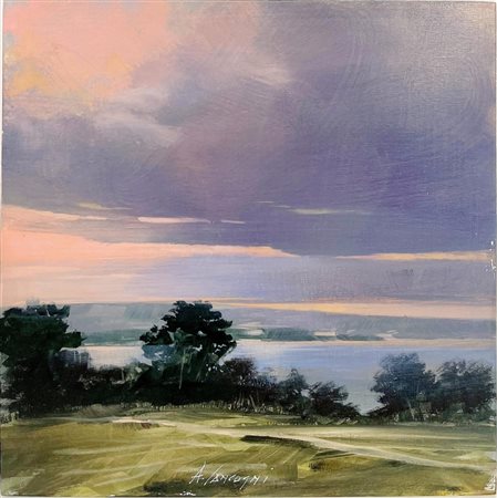 CANCOGNI AGOSTINO Forte dei Marmi 1950 "Tramonto sul lago"