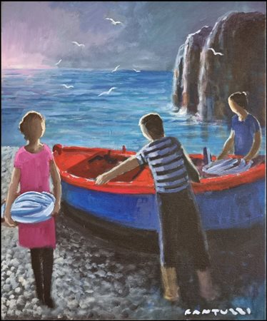 FANTUZZI ELIANO Modena 1909 - Verona 1987 "Pescatori"