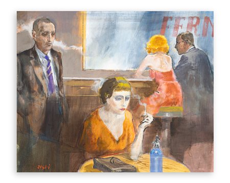 ALBERTO SUGHI (1928-2012) - Interno di caffè, 1998