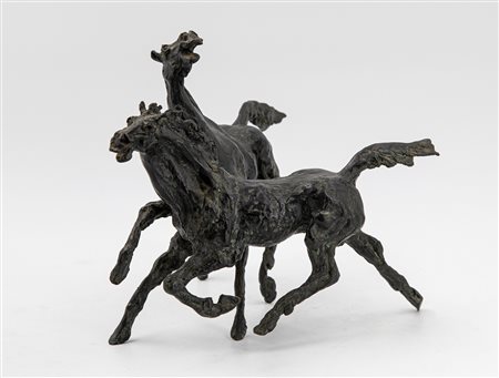 AUGUSTO MURER (1922-1985) - Gruppo di cavalli, 1983