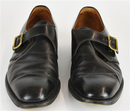 Regain MONK STRAP SHOES DESCRIPTION: Black leather monk strap shoes,...