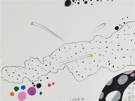 Ignoto SENZA TITOLO, 1971 pastello a cera su carta, cm 24x32 firma e data