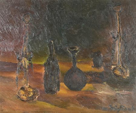 Miglianti NATURA MORTA olio su tela, cm 50x60 firma