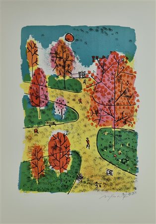 Franco Rognoni SENZA TITOLO litografia, cm 70,5x49,5; es. 80/100 firma e...