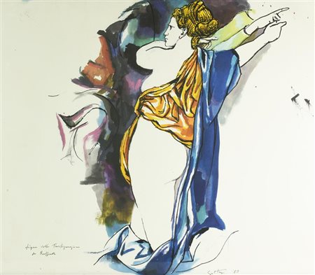 Renato Guttuso LA TRASFIGURAZIONE stampa fotolitografica su carta, cm 50x55...