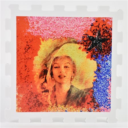 Omar Ronda MARILYN FROZEN stampa UV in FX high quality bianco, cm 21x21x1,3;...