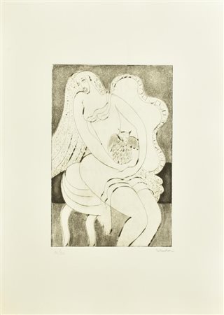 Sebastian LA CHOUETTE incisione su carta, battuta cm 30x20, su foglio cm...