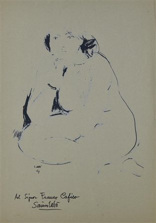 Savino Labo' SENZA TITOLO, 1967 litografia, cm 50x35 firma e dedica ad...