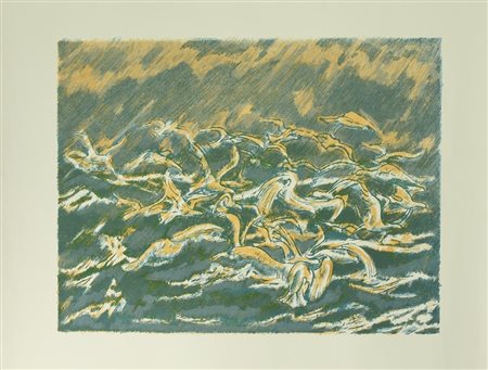 Anonimo COMPOSIZIONE litografia su carta, cm 50x70; es. s.t. Lievi difetti