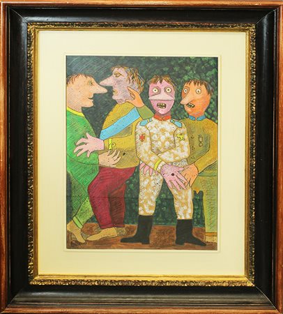 ENRICO BAJ, "Partita a quattro", 1971