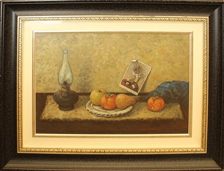 NINO CAFFE' , Natura morta con lanterna , anno 1962