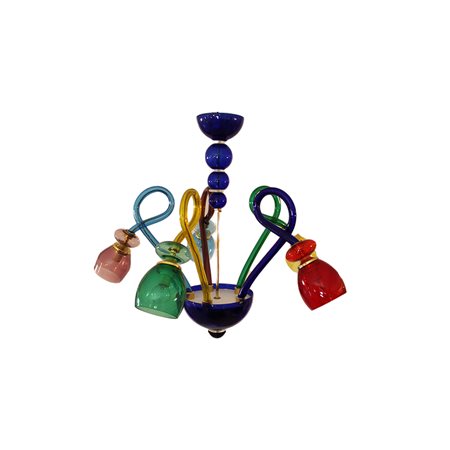 LAMPADARIO MULTI COLORE A 5 BRACCI