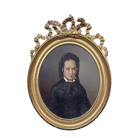 OLIO SU TELA DI FORMA OVALE 