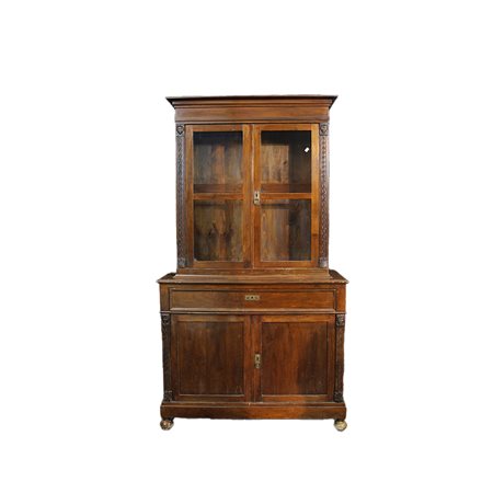 CREDENZA VETRINA A DOPPIO CORPO