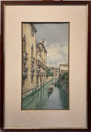 Gino De Colle "Rio veneziano" 
acquerello su carta (cm 40x22)
Firmato in basso a